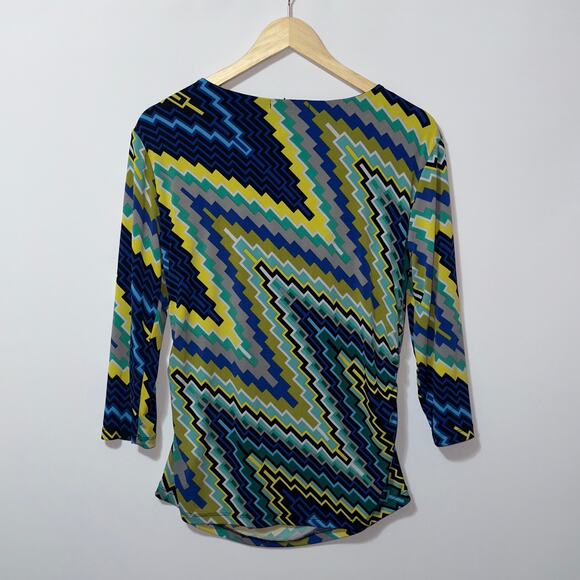 Style & Co long sleeve colorful sheer blouse women’s size petite large - Picture 2 of 8